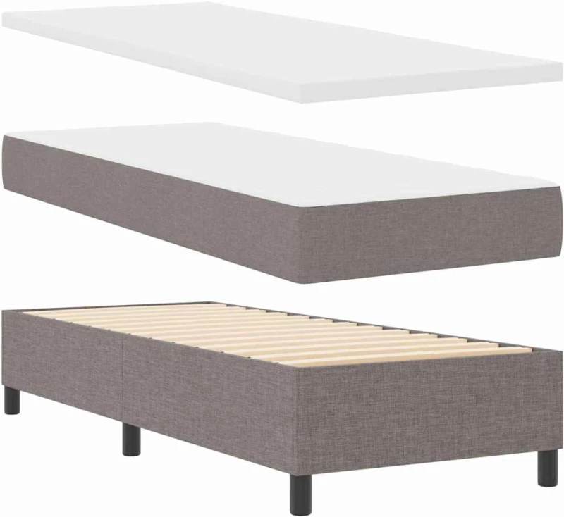 Κρεβάτι Box Spring vidaXL με Στρώμα Ταούπε 90x190 cm Υφάσματος