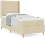 vidaXL Κρεβάτι με ελατήρια και στρώμα κρέμ, 100x200 εκ.