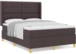 vidaXL Κρεβάτι Box Spring με Στρώμα Σκούρο Καφέ 160x200 εκ. Υλικό
