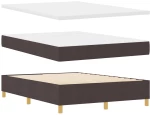 vidaXL Κρεβάτι Box Spring με Στρώμα Σκούρο Καφέ 160x200 εκ. Υλικό
