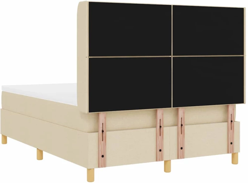 vidaXL Κρεβάτι με Στρώμα Κρεμ 160x200 εκ. Ύφασμα