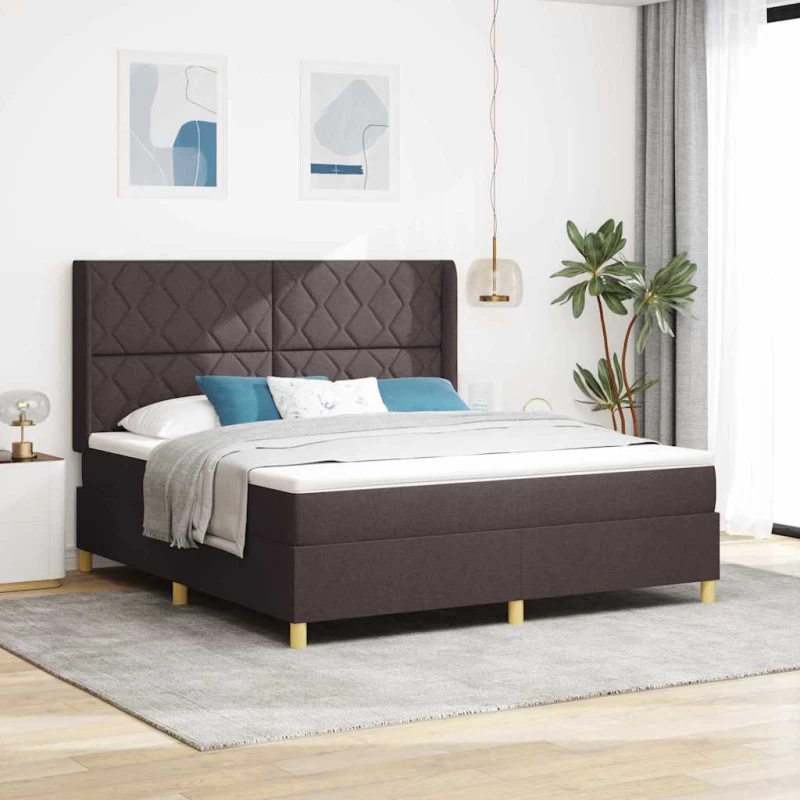 vidaXL Κρεβάτι με ελατήρια και στρώμα Καφέ 180 x 200 εκ.