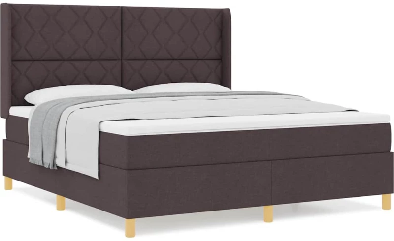 vidaXL Κρεβάτι με ελατήρια και στρώμα Καφέ 180 x 200 εκ.
