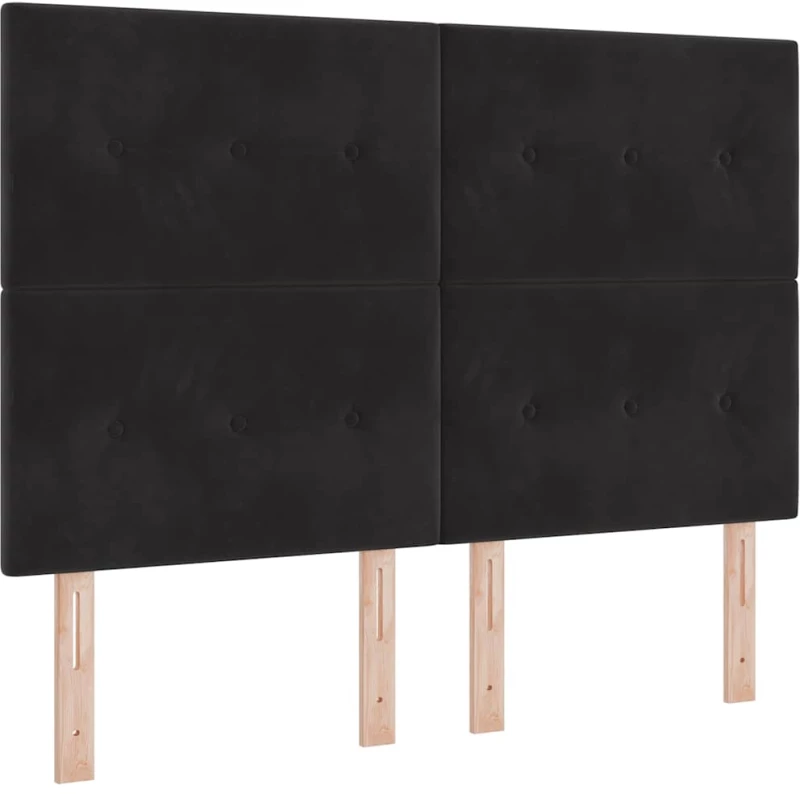 vidaXL Κρεβάτι με Στρώμα Μαύρο 160x200 εκ. Βελούδινο