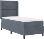 vidaXL Κρεβάτι με Στρώμα Σκούρο Γκρι 80x200 εκ Βελούδο
