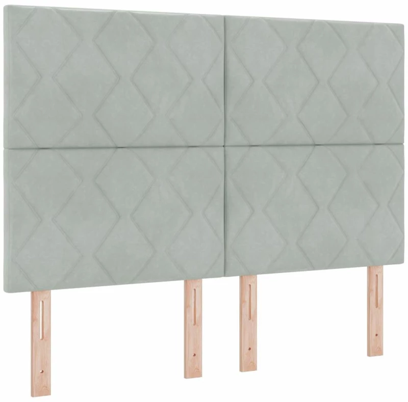 κρεβάτι box spring vidaXL με στρώμα ανοιχτό γκρι 160x200 εκ. βελούδο
