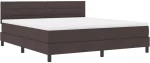 vidaXL κρεβάτι Box Spring με στρώμα & LED Σκούρο καφέ 180x200 εκ. Ύφασμα