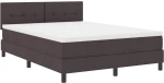 vidaXL κρεβάτι box spring με στρώμα και LED καφέ σκούρο 140x200 εκ. ύφασμα
