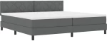 vidaXL Κρεβάτι Box Spring με Στρώμα & LED Σκούρο Γκρι 200x200 εκ. Ύφασμα