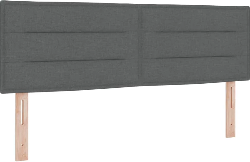 vidaXL Κρεβάτι Box Spring με Στρώμα & LED Σκούρο Γκρι 140x190 εκ. Ύφασμα