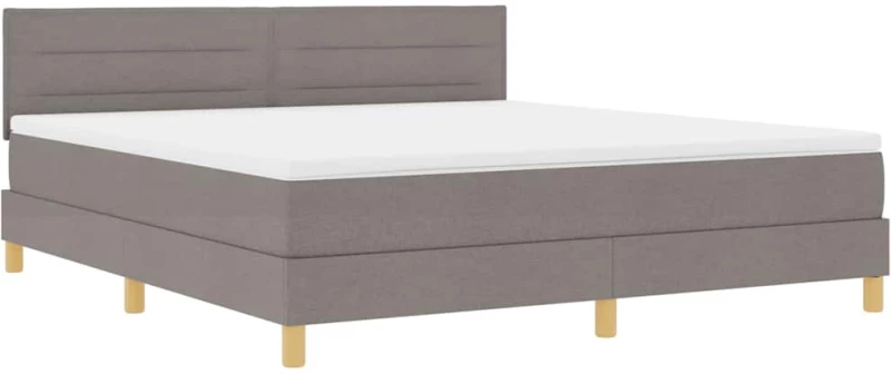 vidaXL Κρεβάτι Box Spring με Στρώμα & LED Ταύρου 180 x 200 εκ Ύφασμα