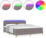 vidaXL Κρεβάτι Box Spring με Στρώμα & LED Ταύρου 180 x 200 εκ Ύφασμα