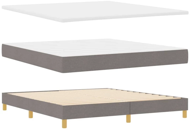 vidaXL Κρεβάτι Box Spring με Στρώμα & LED Ταύρου 180 x 200 εκ Ύφασμα