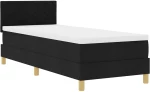 vidaXL Κρεβάτι Box Spring με Μαξιλάρι & LED Μαύρο 80x200 εκ Ύφασμα