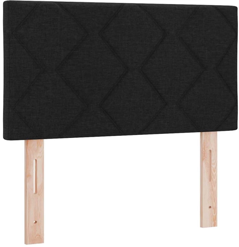vidaXL Κρεβάτι Box Spring με Μαξιλάρι & LED Μαύρο 80x200 εκ Ύφασμα