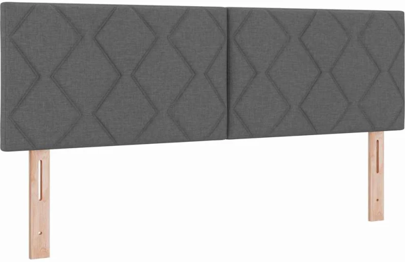 vidaXL Κρεβάτι Box Spring με Ματράκι & LED Σκούρο Γκρι 140x200 εκ Ύφασμα