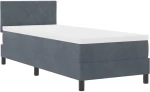 Κρεβάτι Box Spring με Στρώμα & LED σε Σκούρο Γκρι 80x200 εκ. Βελούδο