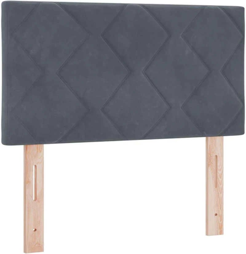 Κρεβάτι Box Spring με Στρώμα & LED σε Σκούρο Γκρι 80x200 εκ. Βελούδο