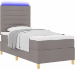 vidaXL κρεβάτι Box Spring με στρώμα και LED ταμπά 100x200 εκ. ύφασμα
