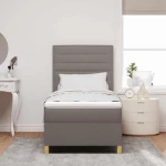 vidaXL κρεβάτι Box Spring με στρώμα και LED ταμπά 100x200 εκ. ύφασμα
