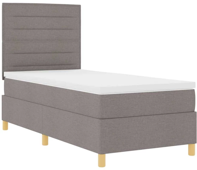 vidaXL κρεβάτι Box Spring με στρώμα και LED ταμπά 100x200 εκ. ύφασμα