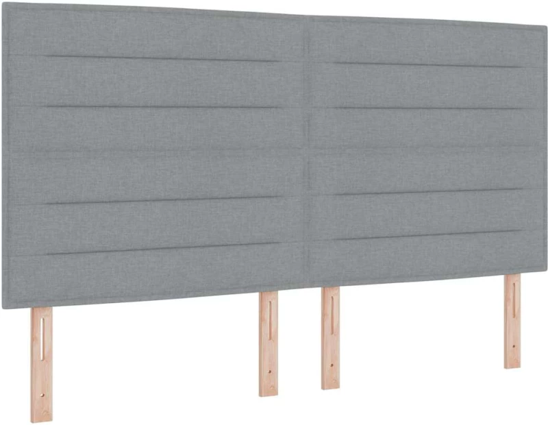 vidaXL Κρεβάτι Box Spring με Στρώμα & LED Γκρι 180x200 εκ. Ύφασμα