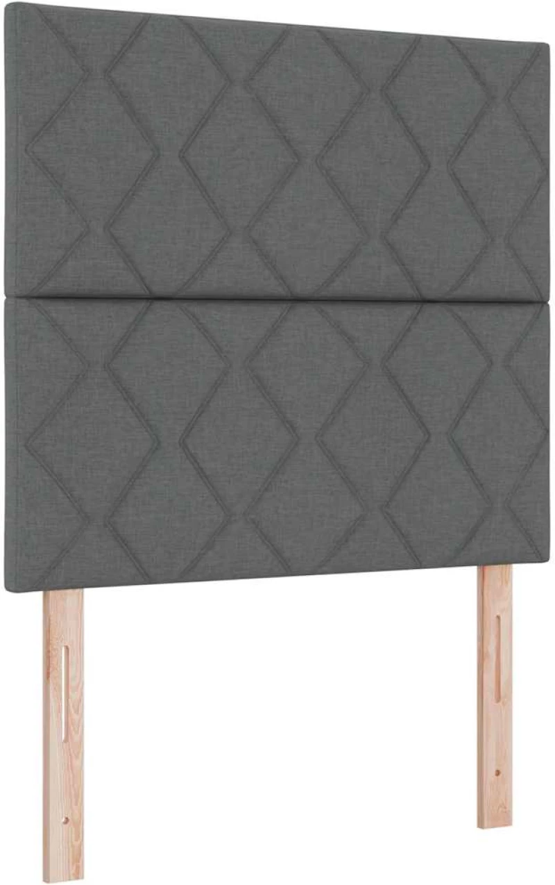 vidaXL Κρεβάτι Box Spring της με στρώμα & LED σκούρο γκρι 120x200 εκ. ύφασμα