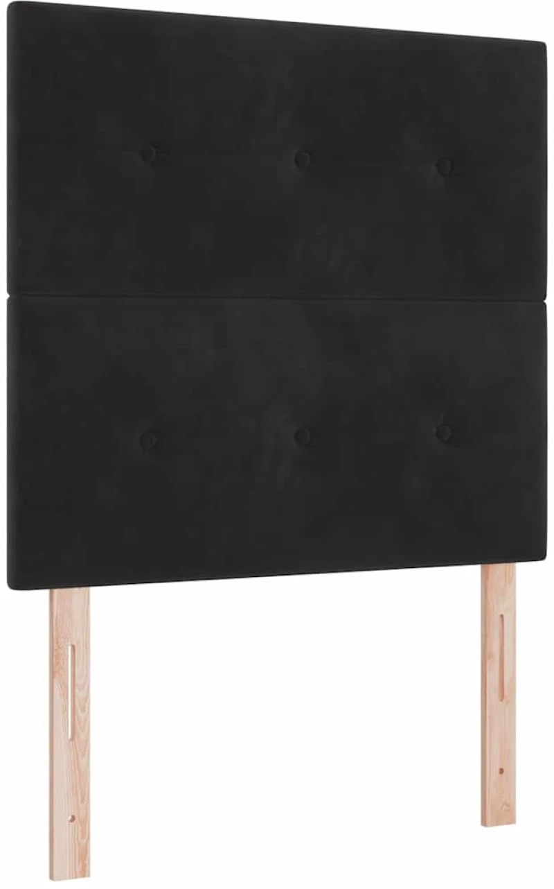 κρεβάτι Box Spring με στρώμα και LED μαύρο 120x200 εκ. βελούδο