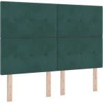 κρεβάτι box spring vidaXL με στρώμα & LED Σκούρο Πράσινο 140x190 εκ Βελούδο