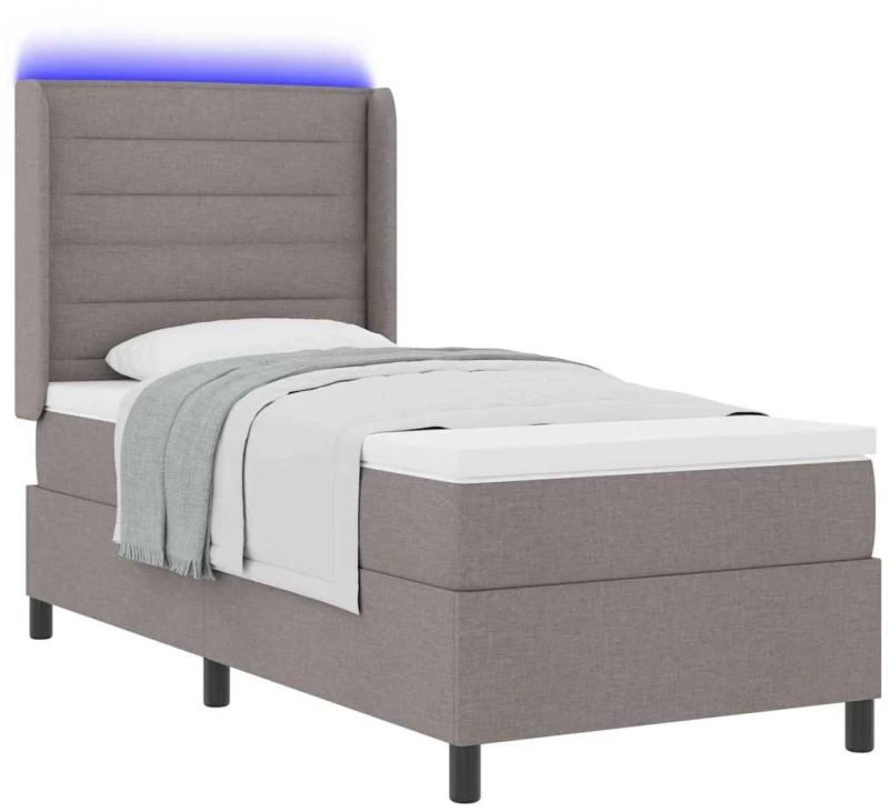 vidaXL Κρεβάτι με Στρώμα & LED Ταπέτο 80x200 εκ Υφασμάτινο