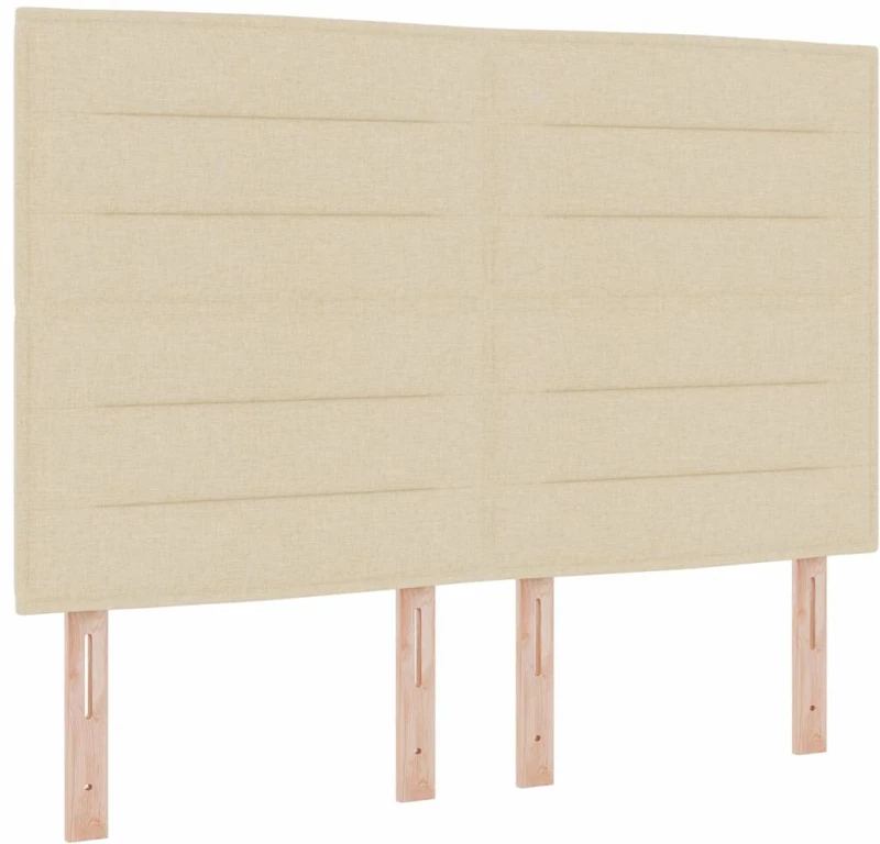 Κρεβάτι Box Spring με Στρώμα & LED Κρεμ 140x200 εκ. Ύφασμα