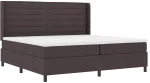 Κρεβάτι Box Spring με Στρώμα & LED vidaXL Καφέ Σκούρο 200x200 εκ. Υφασμάτινο