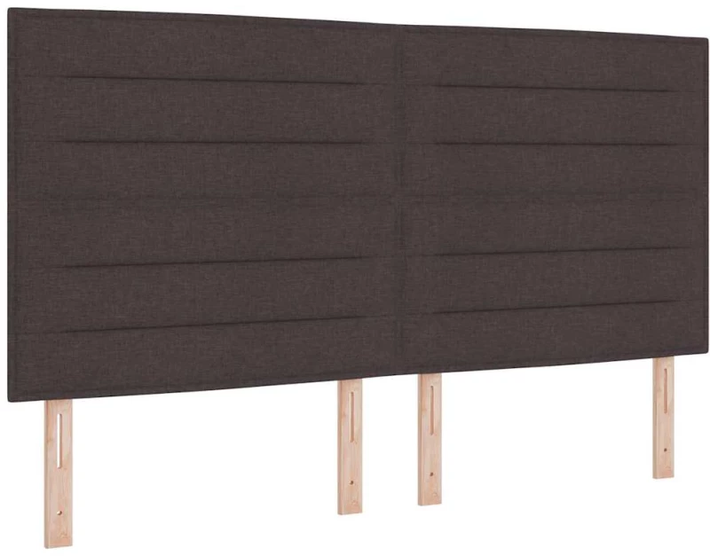 Κρεβάτι Box Spring με Στρώμα & LED vidaXL Καφέ Σκούρο 200x200 εκ. Υφασμάτινο
