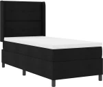vidaXL Κρεβάτι με Ελατήρια και Στρώμα & LED Μαύρο 80x200 cm από Ύφασμα