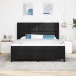 vidaXL Κρεβάτι με Στρώμα & LED Μαύρο 180x200 εκ. Υφασμάτινο