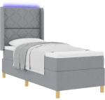 vidaXL Κρεβάτι Box Spring με Στρώμα & LED Φως Γκρι 80x200 εκ. Υφάσματα