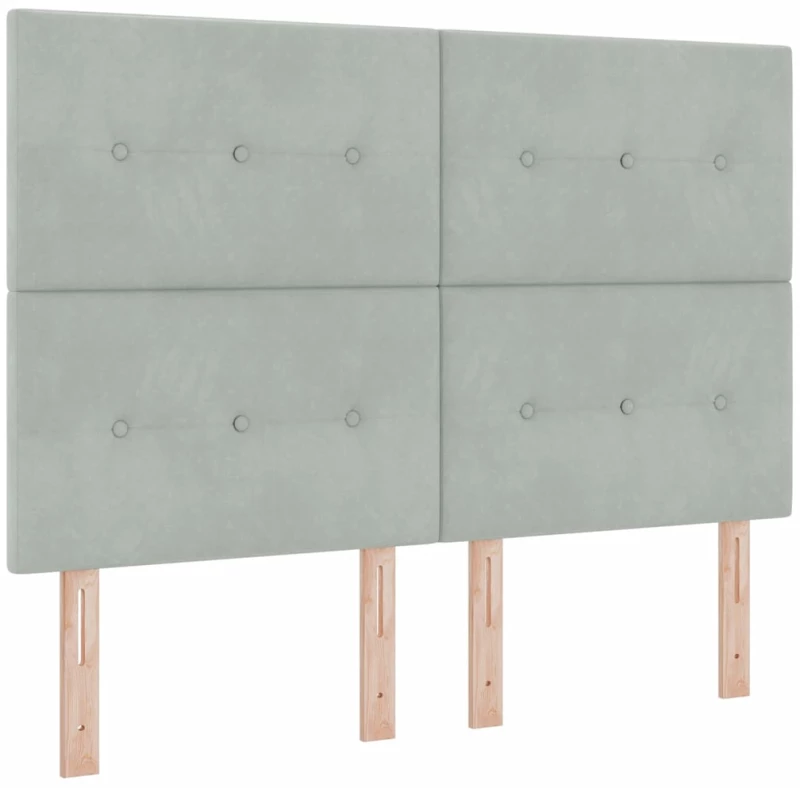 κρεβάτι box spring vidaXL με στρώμα & LED ανοιχτό γκρι 160x200 εκ. βελούδο