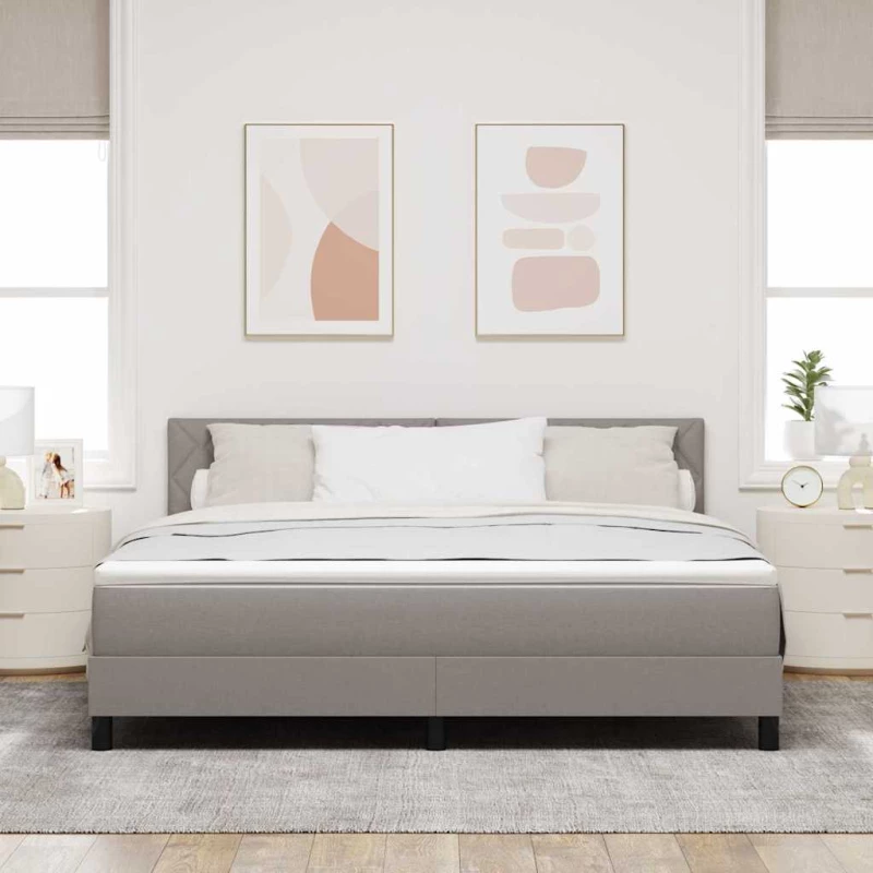 vidaXL Κρεβάτι Box Spring με Στρώμα Ταμπά 180x200 εκ. Υφασμάτινο