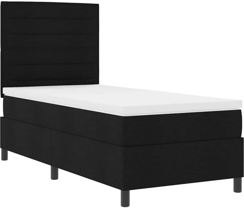 vidaXL Κρεβάτι με Σπαστή Βάση και Στρώμα Μαύρο 80x200 cm Ύφασμα