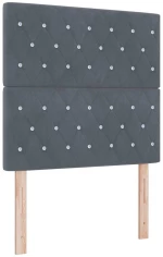 vidaXL Κρεβάτι Box Spring με Στρώμα Σκούρο Γκρι 90x200 εκ. Βελούδο