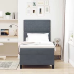 vidaXL Κρεβάτι Box Spring με Στρώμα Σκούρο Γκρι 90x200 εκ. Βελούδο