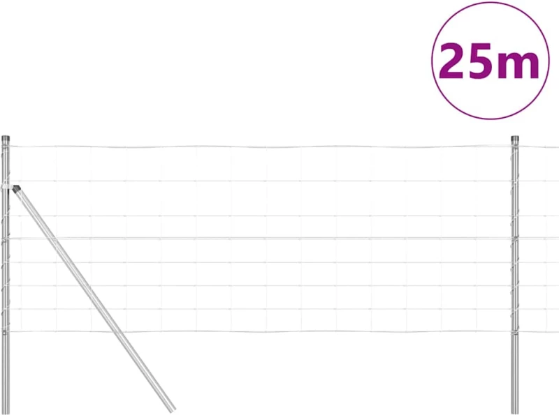 vidaXL Περίφραξη Γης 0.8x25 μ από Γαλβανισμένο Χάλυβα