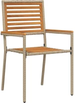 vidaXL Σετ Τραπεζαρίας Κήπου 9 pcs Μπεζ 200 x 100 x 74 cm