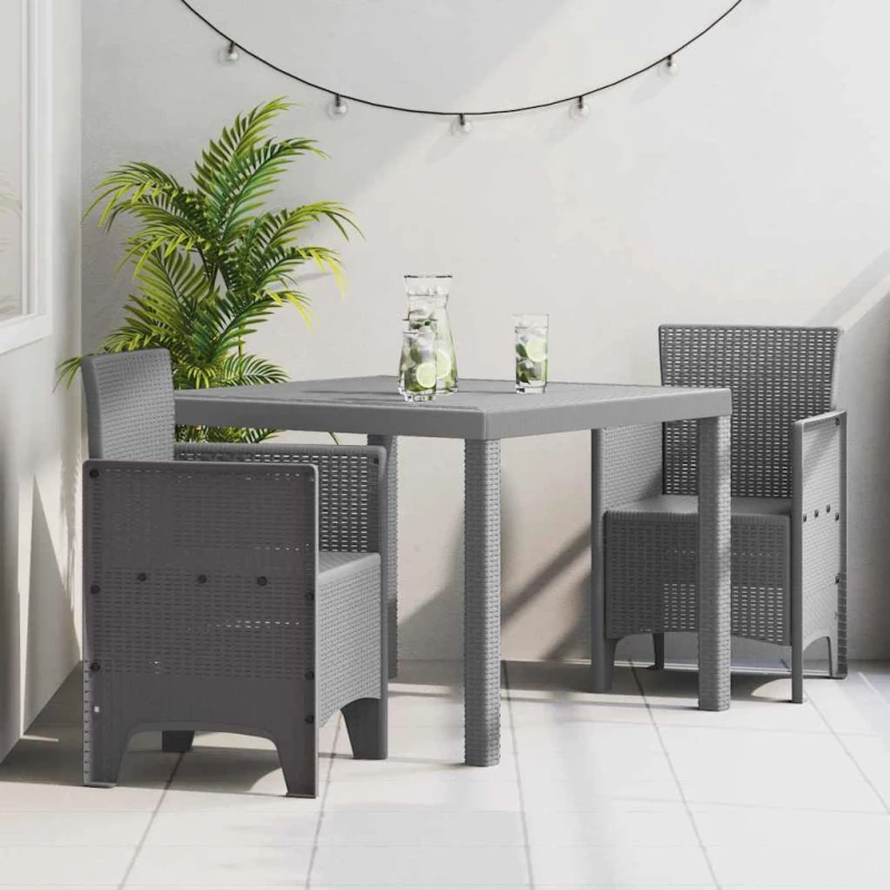 vidaXL Σετ τραπεζαρίας κήπου 3 pcs Ανοιχτό γκρι 100 x 100 x 73 εκ
