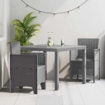 vidaXL Σετ τραπεζαρίας κήπου 3 pcs Ανοιχτό γκρι 100 x 100 x 73 εκ