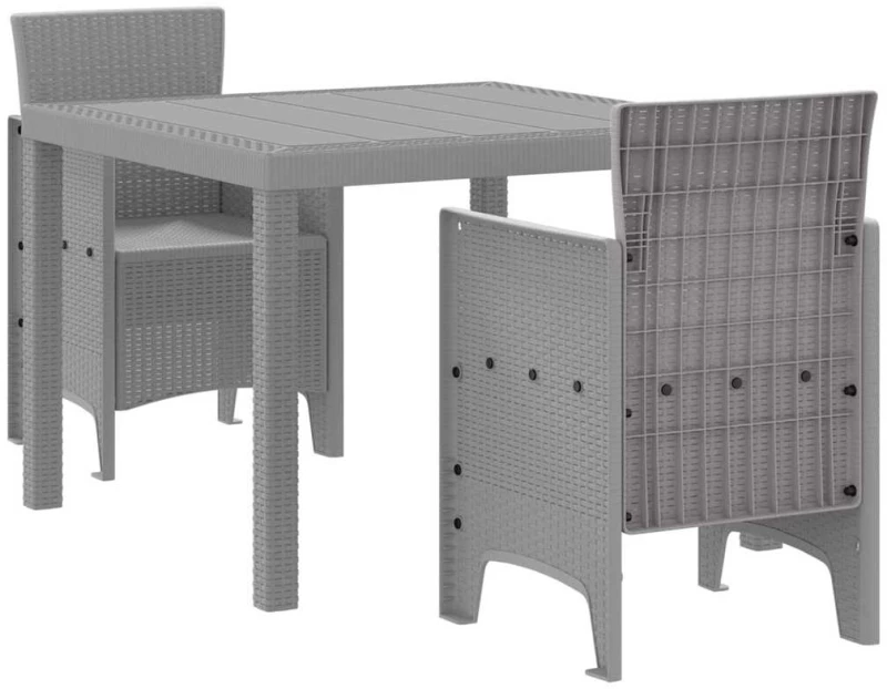 vidaXL Σετ τραπεζαρίας κήπου 3 pcs Ανοιχτό γκρι 100 x 100 x 73 εκ