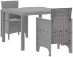 vidaXL Σετ τραπεζαρίας κήπου 3 pcs Ανοιχτό γκρι 100 x 100 x 73 εκ