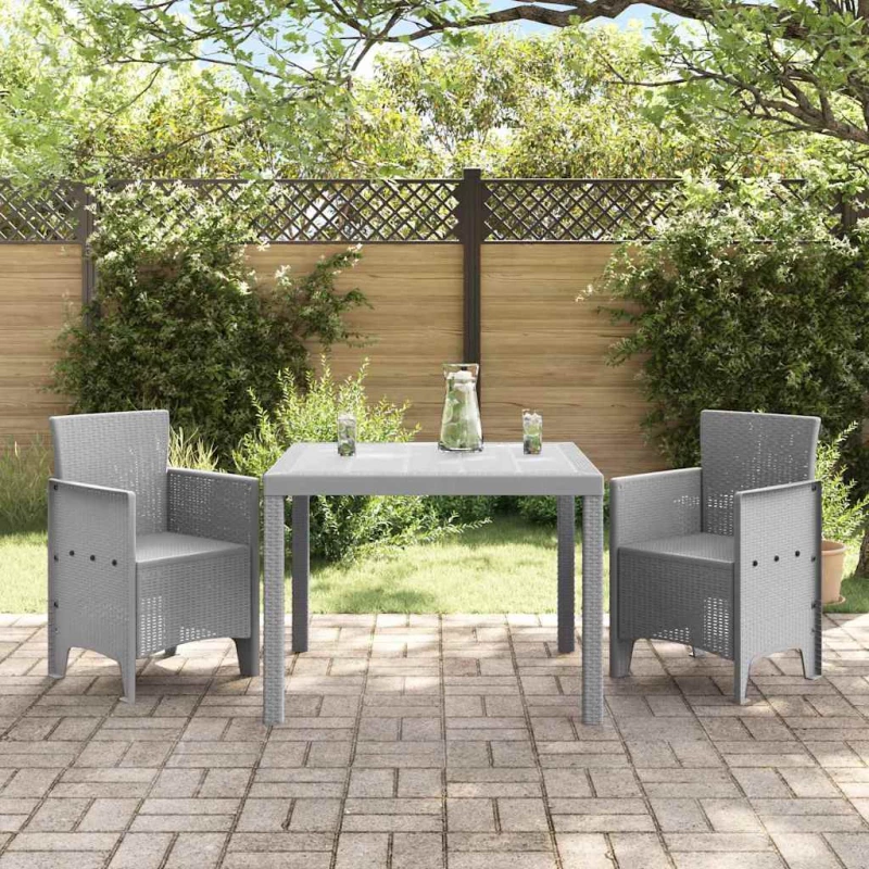 vidaXL Σετ τραπεζαρίας κήπου 3 pcs Ανοιχτό γκρι 100 x 100 x 73 εκ