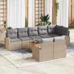 vidaXL Σετ Σαλονιού Κήπου 9 pcs Beige, ανοιχτό γκρι Μεγάλο