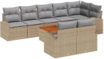 vidaXL Σετ Σαλονιού Κήπου 9 pcs Beige, ανοιχτό γκρι Μεγάλο
